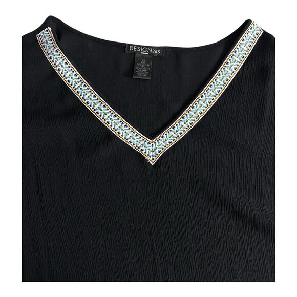 Women’s Design 365 Black Short Sleeve Poncho Tunic 2X - Picture 2 of 7